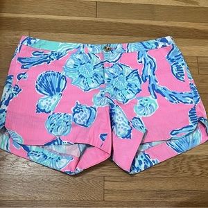 Lilly Pulitzer Pink‎ Pout Barefoot Princess Blue Shorts 2
